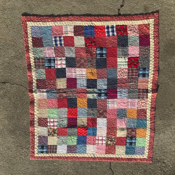 Hand made Other - Vintage Hand Sewn Lap Quilt